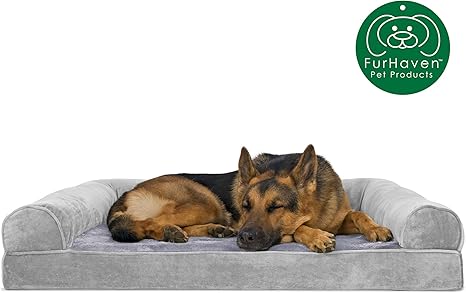 Amazon Com Furhaven Pet Dog Bed Orthopedic Faux Fur Velvet