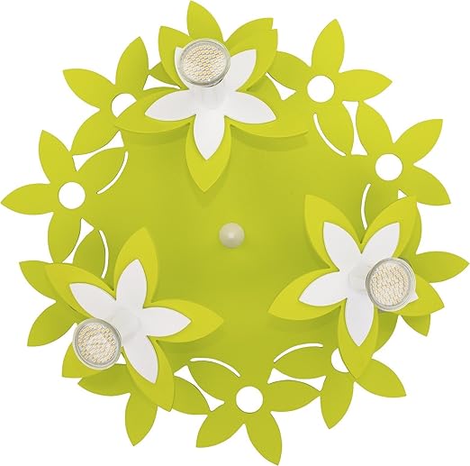 Kinderzimmer Lampe Grun 3 Flammig Rondell Gu10 Bis 35w 230v Holz Kunststoff Holzlampe Lampe Blumen Motiv Leuchte Kinder Kinderzimmerlampe Grun Kinderleuchten Amazon De Beleuchtung