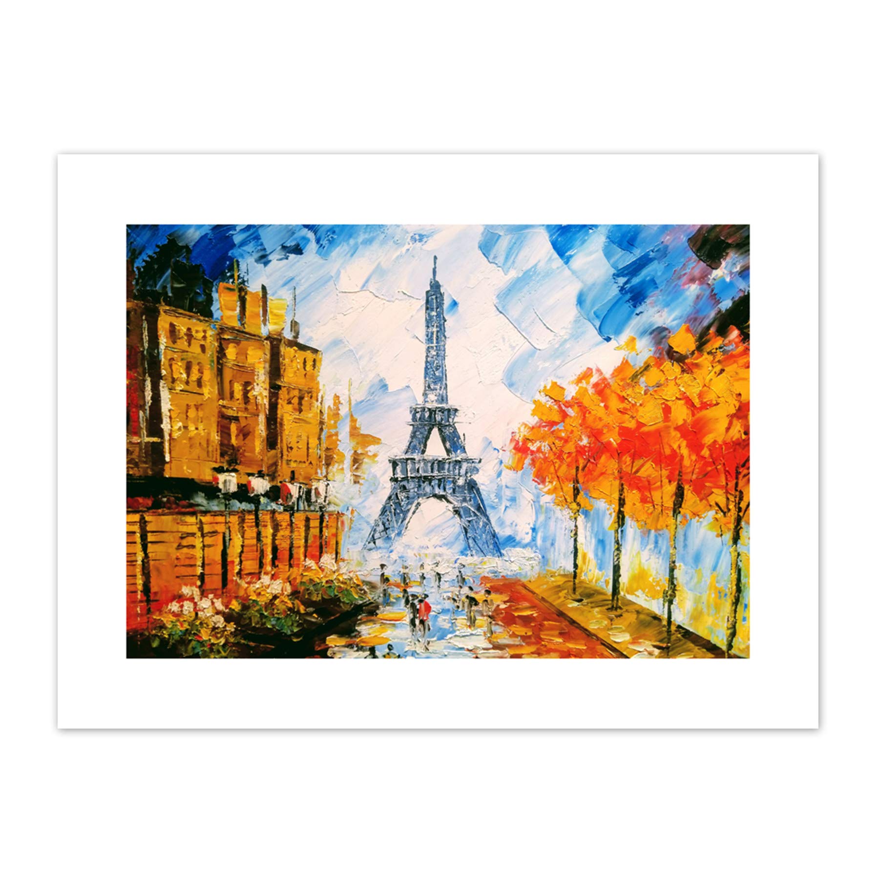Eiffel Tower Paris Street Canvas Wall Art Print