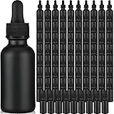 Epakh 100 Black Dropper Bottles - 1oz Glass Round