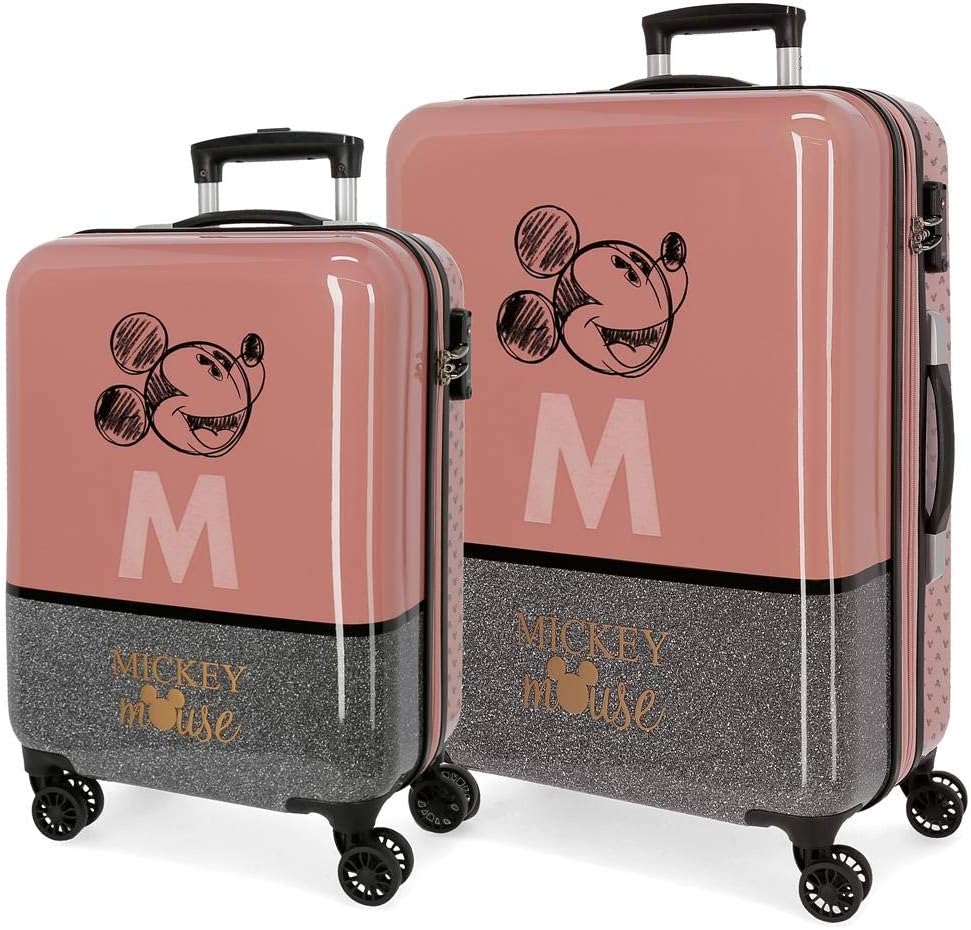 Disney Mickey The Blogger Hardside Girls Luggage Set 5568cm,Pink Amazon.co.uk Clothing