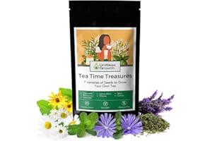 Tea Time Treasures Seed Pack | 7 Varieties of Herb Seeds & Flower Seeds | Cultivate Your own Relaxation Garden with herb Seed