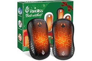 FANDLISS Hand Warmers Rechargeable 2 Pack, 2024 Upgraded Electric Portable Hand Warmers 6000mAh Electric Portable Pocket Heater with 3 Levels Warmth, Gift for Women Men