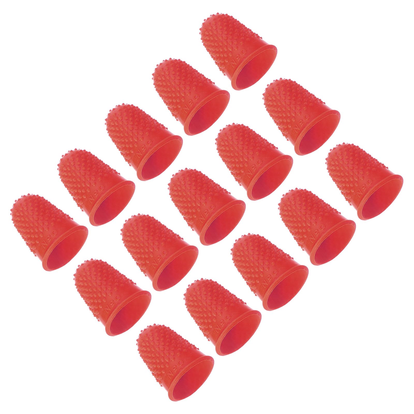 PATIKIL Rubber Finger Tips, 15 Pack Silicone Thumb Fingertip Protector Finger Cots Covers Guard Pads Thimble Grips for Office Counting Sewing, Red S Size