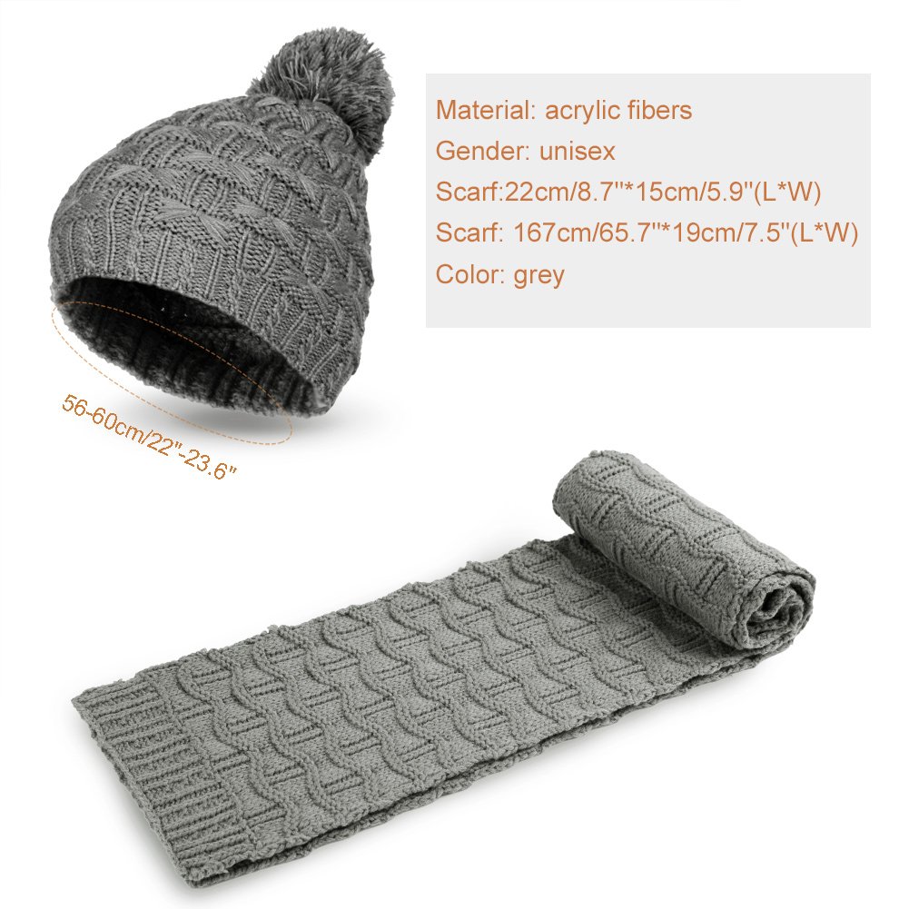 Vbiger Wintermütze Strickmütze Damen Mütze Beanie Warme Mütze Winterschal Damen