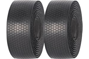 TIJYSH Bike Handlebar Tape,Bike Grip Tape，Bike Tape for Handlebars，Bicycle Bar Tape– 2 Rolls (Black - Hexagonal Pattern)