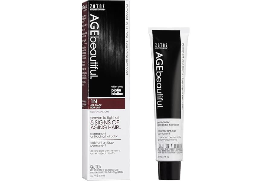 AGE beautiful Permanent Hair Color Dye Liqui Creme | 100% Gray Coverage | Anti-Aging Haircolor | Biotin for Thicker, Fuller Hair | Professional Salon Coloring