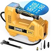 DIYtoolifz 160PSI Cordless Tire Inflator Compatible with Dewalt 20V Air Compressor, Portable Air Pump Automatic Shut Off, LED Light, Digital Pressure Gauge for Cars Motorcycles Bike Ball(Bare Tool)