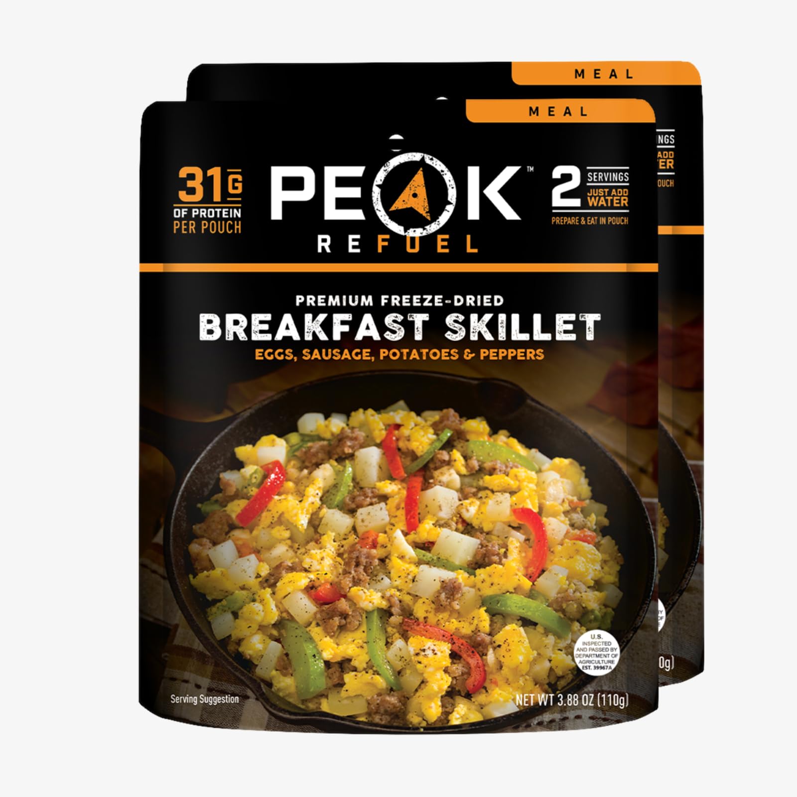 Peak Refuel Breakfast Skillet 2-Pack | Freeze Dried Backpacking, Camping & Emergency Prep Food | 2 Servings Per Pouch Image