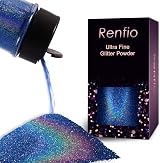 Renfio Holographic Ultra Fine Glitter Powder Ocean Blue 60g for Resin