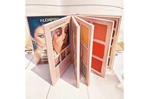 K'APEINE Foldable Makeup Palette, 5-in-1 Face, Eyes & Lips | Contour, Blush, Highlighter, Eyeshadow | Long-Lasting & Travel-F