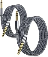 RUXELY 6.35mm TRS Instrument Cable 3M 2-Pack Straight Jack