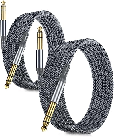 RUXELY 6.35mm TRS Instrument Cable 3M 2-Pack Straight Jack