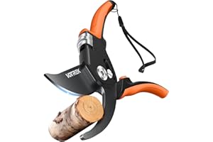 VOTREK 8.5" Pruning Shears for Gardening, 【Unique Stepless Handle Opening】Professional Bypass Garden Clipper, Heavy Duty Plant Pruners for Branch 【SK5 Steel Blades】【Built-in Spring】【All Hand Sizes】