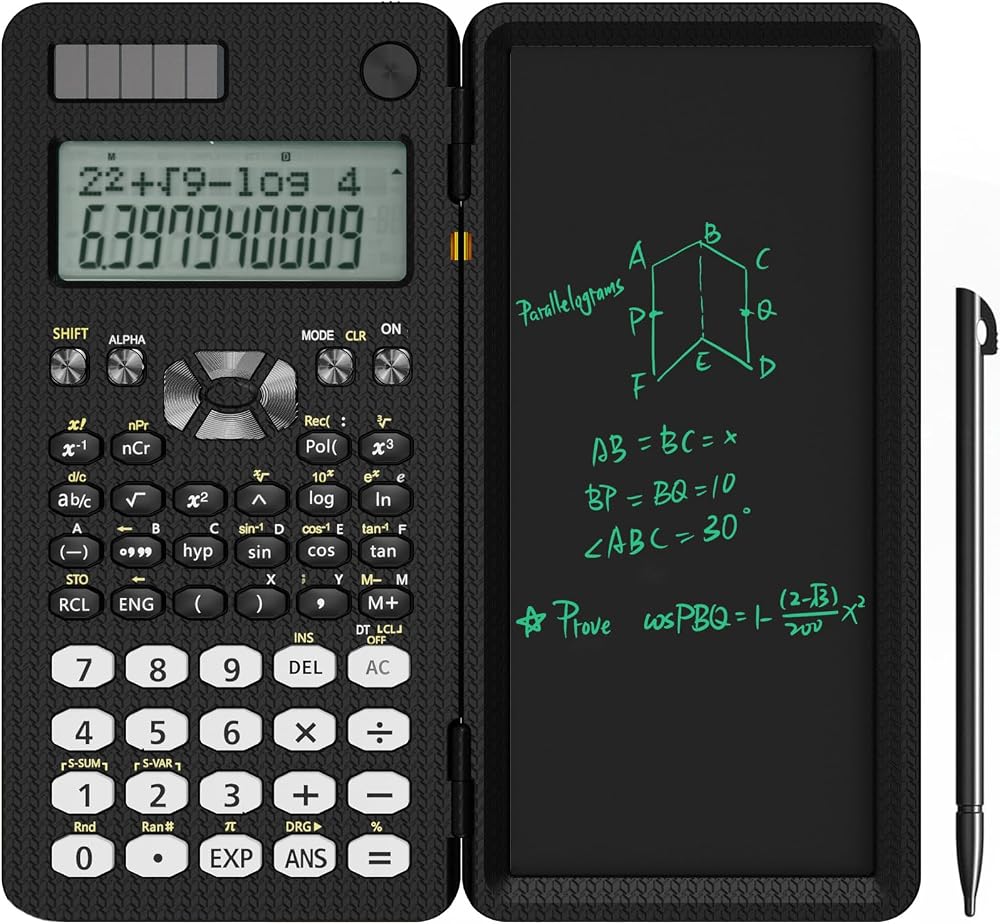 NEWYES 82MS PLUS Scientific Calculator with Writing Tablet 240 Functions Solar