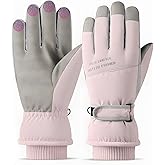 DONBAO Winter Women Ski Gloves, Waterproof Touch Screen Snow Gloves, Warm Windproof Snowboard for Skiing Hiking Cycling