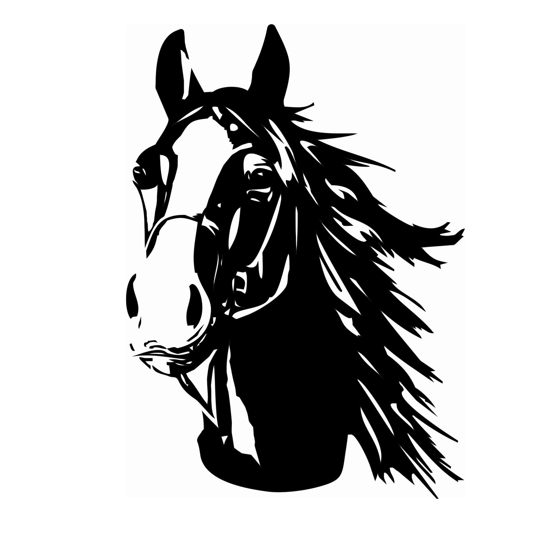 Finest Folia K039 Car Sticker Trailer Truck Horses Car Sticker Horse Car Sticker Decal Sticker Animal Black Gloss 30x21cm