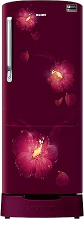 Samsung 192 L 3 Star Direct Cool Single Door Refrigerator(RR20N182ZR3/HL, RR20N282ZR3/NL, Rose Mallow Plum, Base Stand with Drawer, Inverter Compressor)