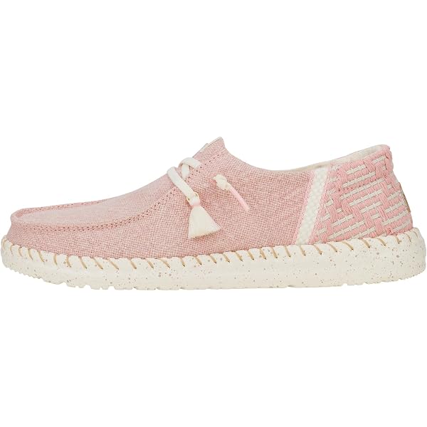 Hey Dude Wendy Damen-Loafer Mit Ösen – Leichte, Bequeme Textil-Slipper Mit Elastischen Schnürsenkeln