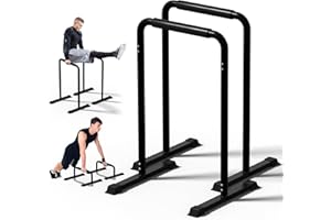 Outdoor Basic 2-in-1 Adjustable Dip Bar Station - Heavy Duty Parallel Bars with Connecting Parts, Extra Tall & Thickened Steel Design for Home Gym, Calisthenics & Strength Training