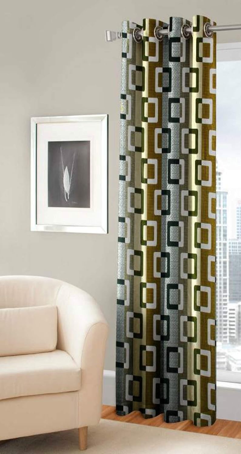 Buy Avi Trendz Eyelet Polyester Check And Box Designs 5ft Window