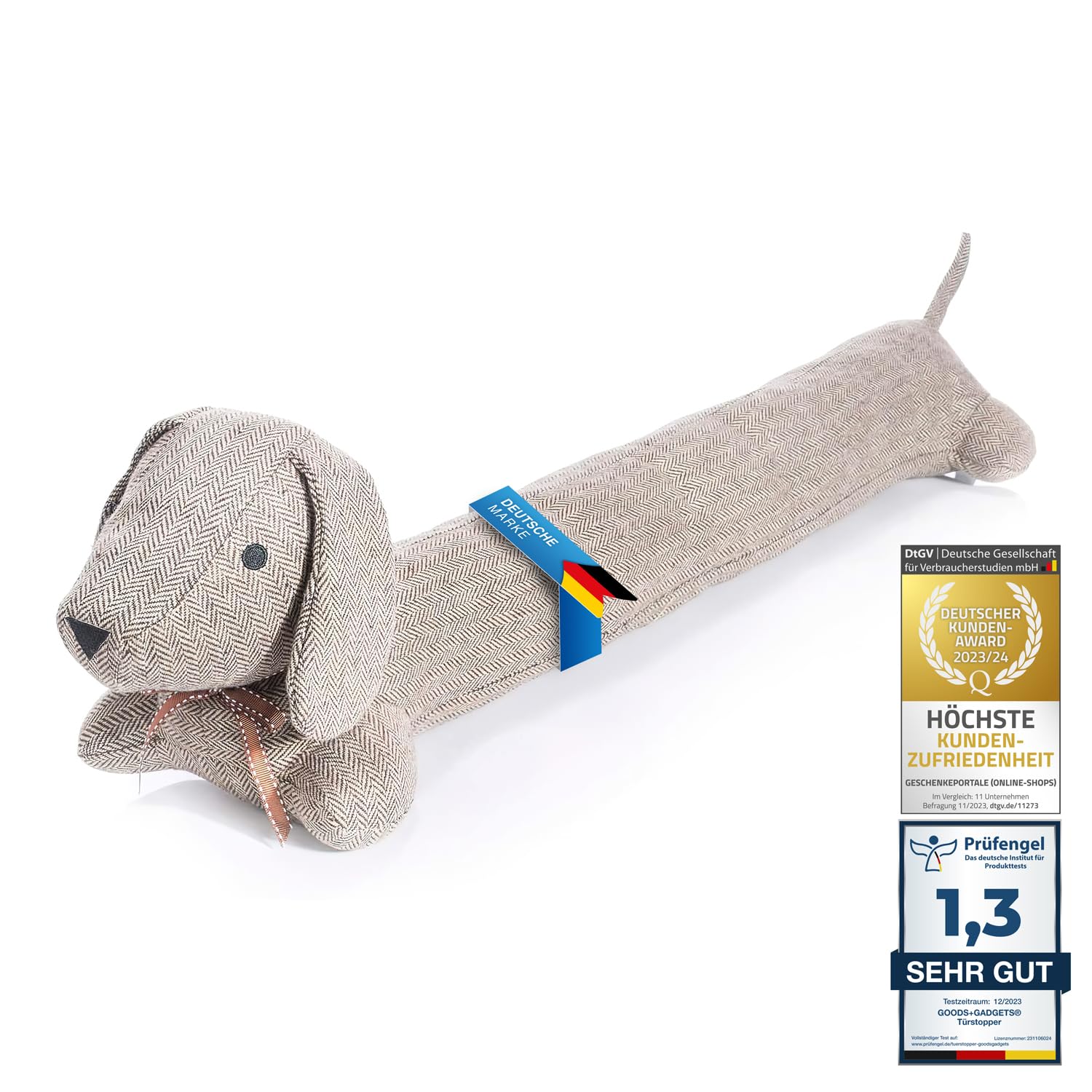 Goods & Gadgets Dachshund Draught Excluder XXL - Door Stopper, Door Seal, 91 cm