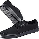 Convole Non-Slip Work Shoes, Unisex Water-Resistant Food Service Sneakers for Restaurant Server, Comfortable Black Casual Water & Oil Slip-Resistant Culinary Chef Kitchen Cook Shoes for Men & Women