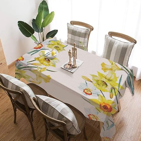 Amazon 水仙 テーブルクロス 146 146cm 春の花組成開花結果瞑想のための瞑想 テーブルカバー リネン お手入れ簡単 テーブルマット テーブルクロス オンライン通販