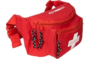 Primacare KB-8004 First Aid Empty Fanny Pack for Emergency Equipment Set, Lifeguard Waist Travel Bag for Men and Women with 3