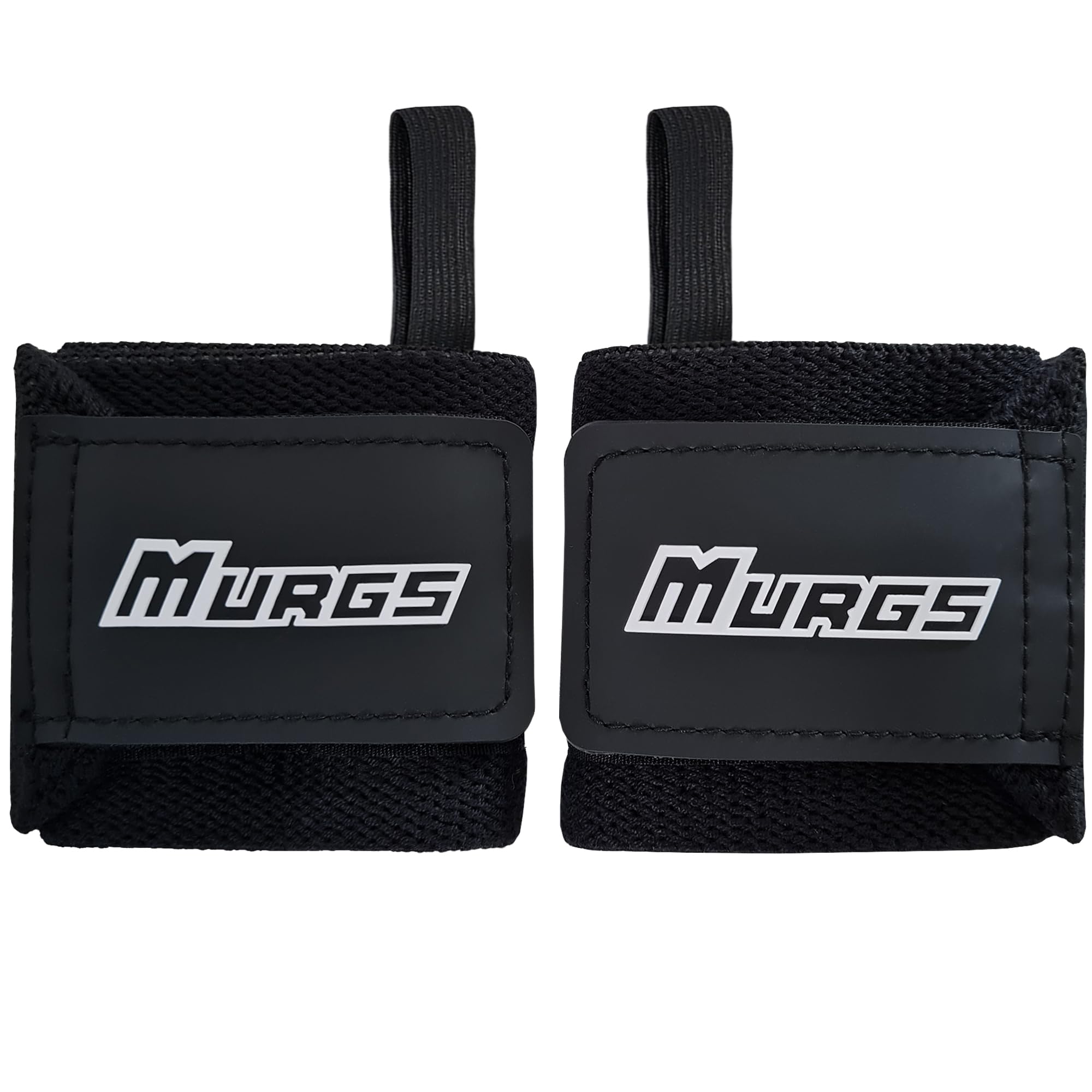 Murgs Wrist Straps | Black Cotton Wrist Supports for Gym | 16" Lifting Strap for Gym Wrist Support with Thumb Loop | Wrist Supports for Exercise, Training & Fitness | Weightlifting Wrist Wraps