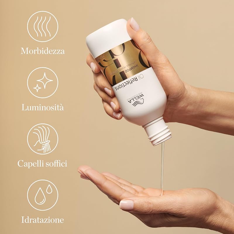 Professionals OIL REFLECTIONS Luminous Reveal Shampoo - Shampoo Idratante e Detergente - Per morbidezza e lucentezza a lunga durata, 250 ml