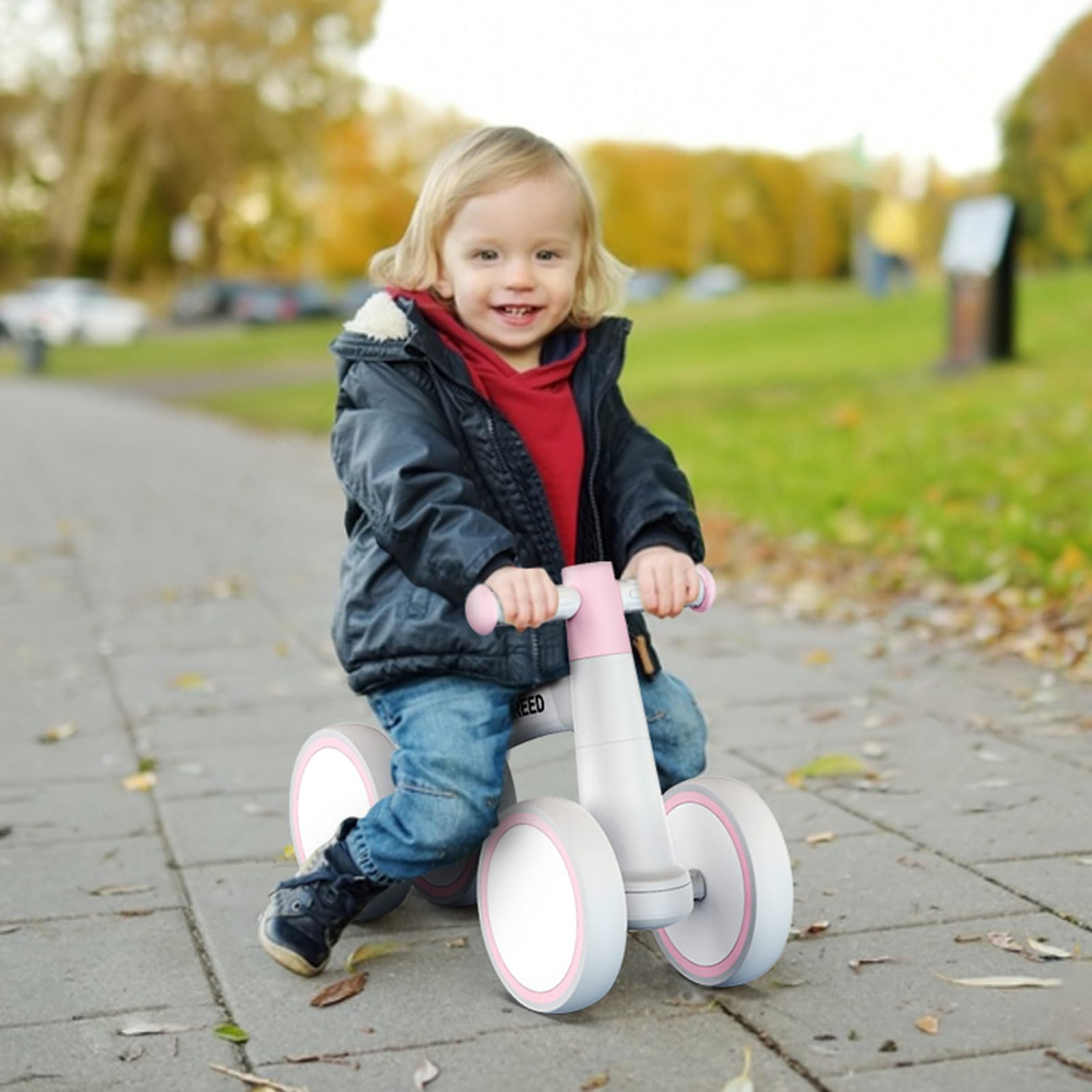SEREED Baby Balance Bike for 1 Year Old, 4 Wheels Toddler First Bike | First Birthday Gifts | for Boys Girls 12-24 Months