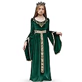 BesserBay Girls Halloween Medieval Renaissance Princess Elegant Dress Queen Velvet Outfit 4-14 Years