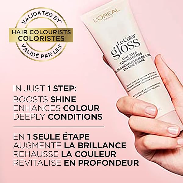 L’OREAL PARIS LE COLOR GLOSS ONE STEP IN-SHOWER TONING HAIR GLOSS FOR BLEACHED HAIR, NEUTRALIZES BRASS, CONDITIONS & BOOSTS SHINE, PLATINUM PEARL, 4 OUNCE