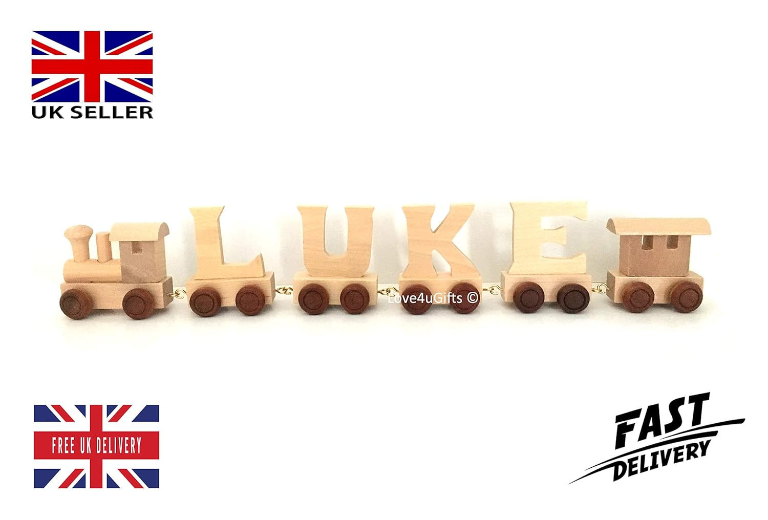 wooden train alphabet letters