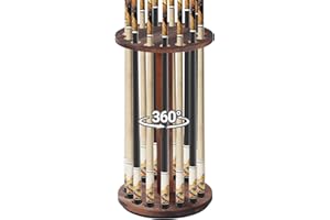 Lnmuzm 360 Degree Rotating Pool Cue Stick Holder - Floor Stand Pool Cue Rack for Up to 15 Sticks, Billiard Cue Rack, Natural Wood Billiard Room Equipment Storage Organizer, Gifts for Men