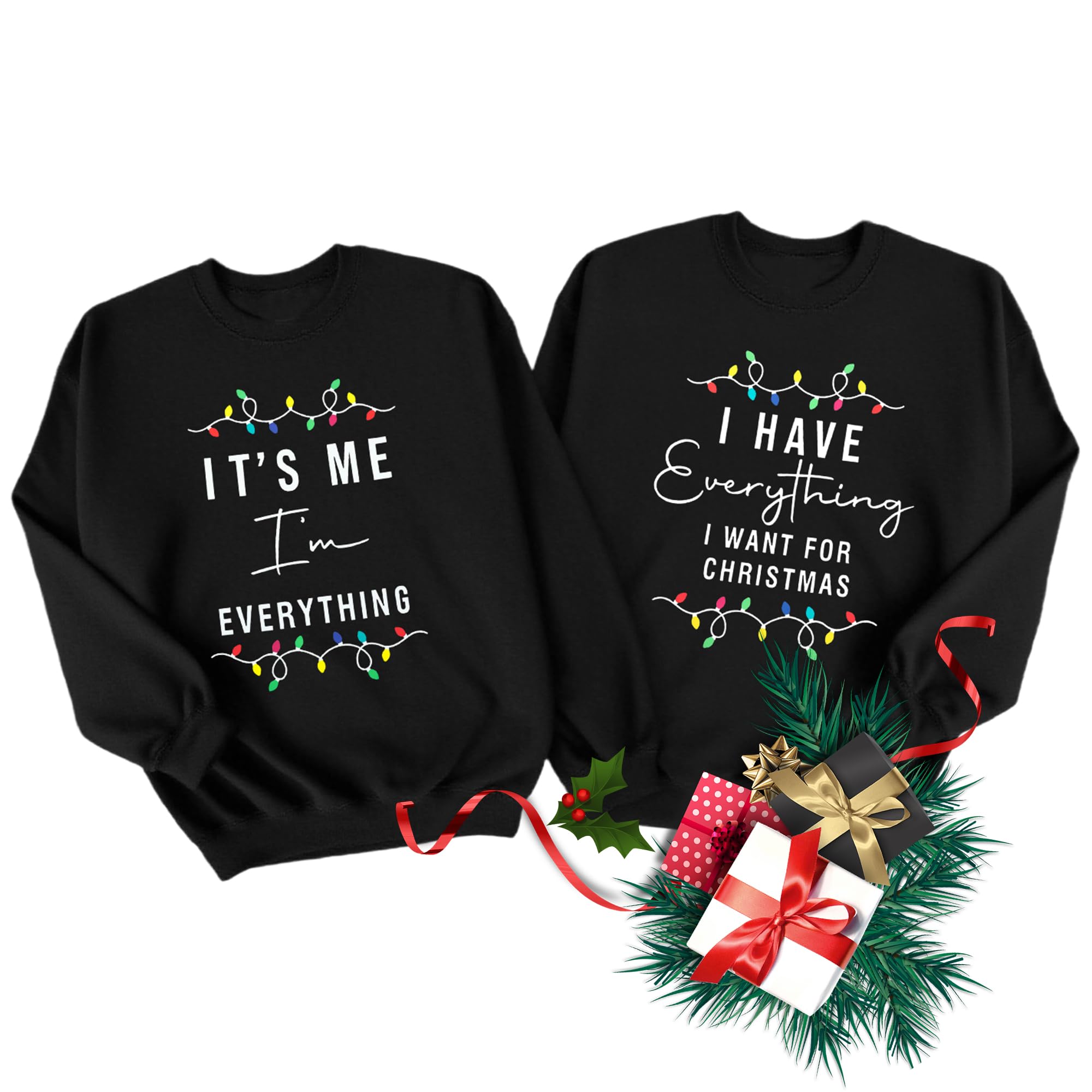 Photo 1 of **Only one Long Sleeve**Christmas Couples Matching Sweatshirt - Matching Christmas Shirts for His Hers Funny Vacation Outfits Black
