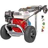 Simpson Cleaning 3400 PSI Gas Pressure Washer, 2.5 GPM Power Washer for Commercial Use, Honda GX200 Engine, 25-Foot Hose, Aluminum Series, 49-State (ALH3228-S)