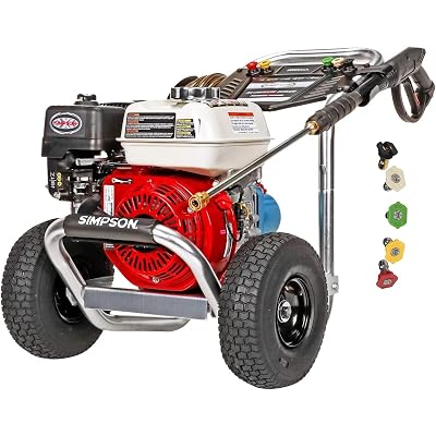 Simpson Cleaning 3400 PSI Gas Pressure Washer, 2.5 GPM Power Washer for Commercial Use, Honda GX200 Engine, 25-Foot Hose, Aluminum Series, 49-State (ALH3228-S)