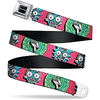 Buckle Down Seatbelt Belt - Unisex Adjustable Fashion Belt Made From Real Seatbelt Material (Fits 32-52)