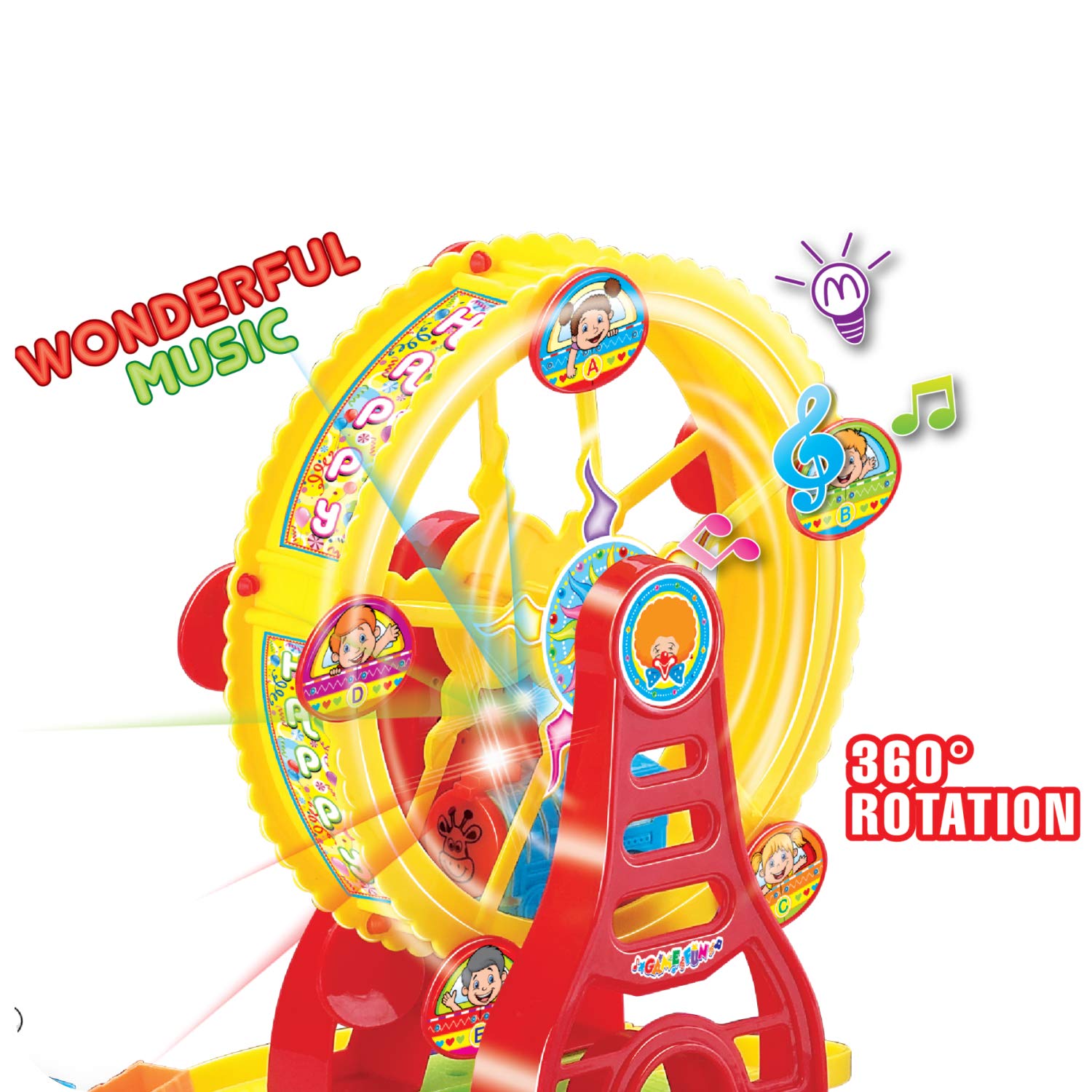 Kids Toys Railway Ferris Car Race Track Set Railway Ferris Wheel Train Battery Powered- 43pcs