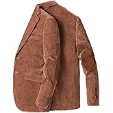 ONAXTDA Men's Corduroy Blazer with Elbow Patch Business Casual Jacket Spring Fall Sport Coats