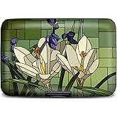 Monarque Armored Wallet Credit Card Case with RFID Data Theft Protection (Art Glass Crocus)