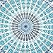 Eyes of India - Large Queen White Blue Indian Elephant Mandala Tapestry Hanging Picnic Bohemian Accent Boho Chic Handmade