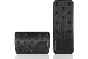 Amiss 2PCS Non-Slip Foot Pedals Pads Fit for Jeep Grand Cherokee Dodge Durango 2011-2022, Auto Aluminum Pedal Covers Accelerator Brake Pedal Cover, Car Interior Accessories Kits - Black