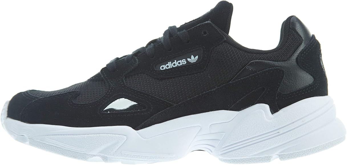 adidas women's black & white falcon sneakers