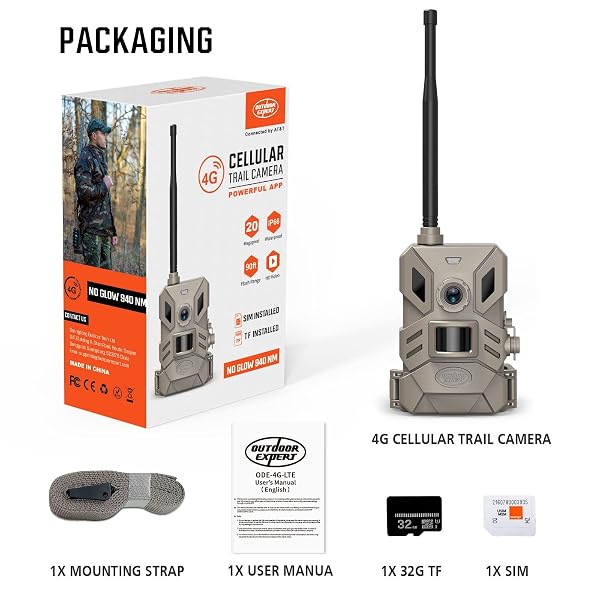 OUTDOOR EXPERT 4G CELLULAR TRAIL CAMERA WITH NO GLOW 940NMNIGHT VISION,36MP HUNTING CAMERA HD VIDEO IP66 WATERPROOF GAME CAM,90FT FLASH RANGE WILDLIFE MONITOR-NEW