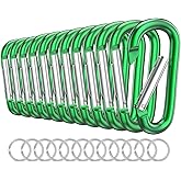 Carabiner Keychain Clip -3" Aluminum Carabiner D Ring, Caribeener Clips, Spring Snap Hook for Keychain Clip