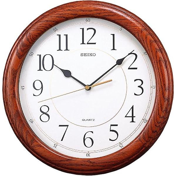 Amazon.com: SEIKO QXA522BLH Round Alder Wood Non Ticking Wall