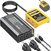 TANHEYIN 300W Power Inverter Compatible with Dewalt 20V Battery - DC 20V to AC 110V Battery Converter, Portable Power Station with PD 65W Type-C Fast Charging & 2 AC Outlet & 2 USB-A & 1 Type-C 20W